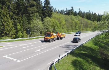 Krananhänger Transportfahrt