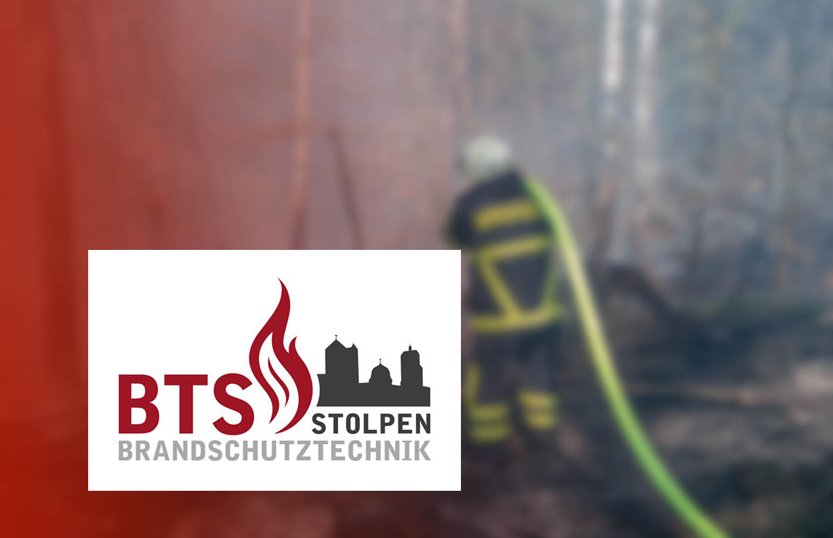 Stilisiertes Bild einer Waldbrandsituation mit BTS Logo