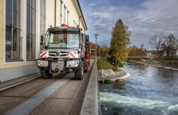 Unimog U 319 des Wasserkraftwerk für die Energieerzeugung für Wacker.