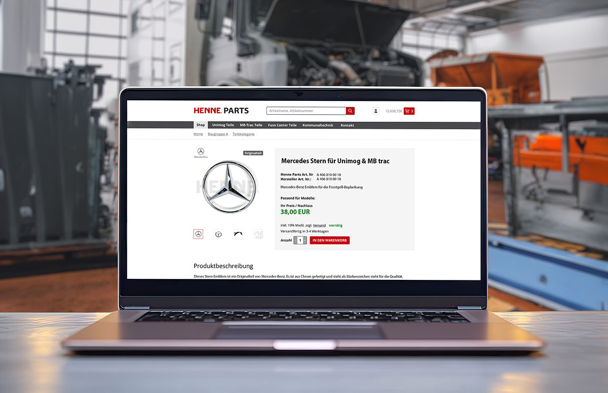 Onlineshop Launch henne-parts.de
