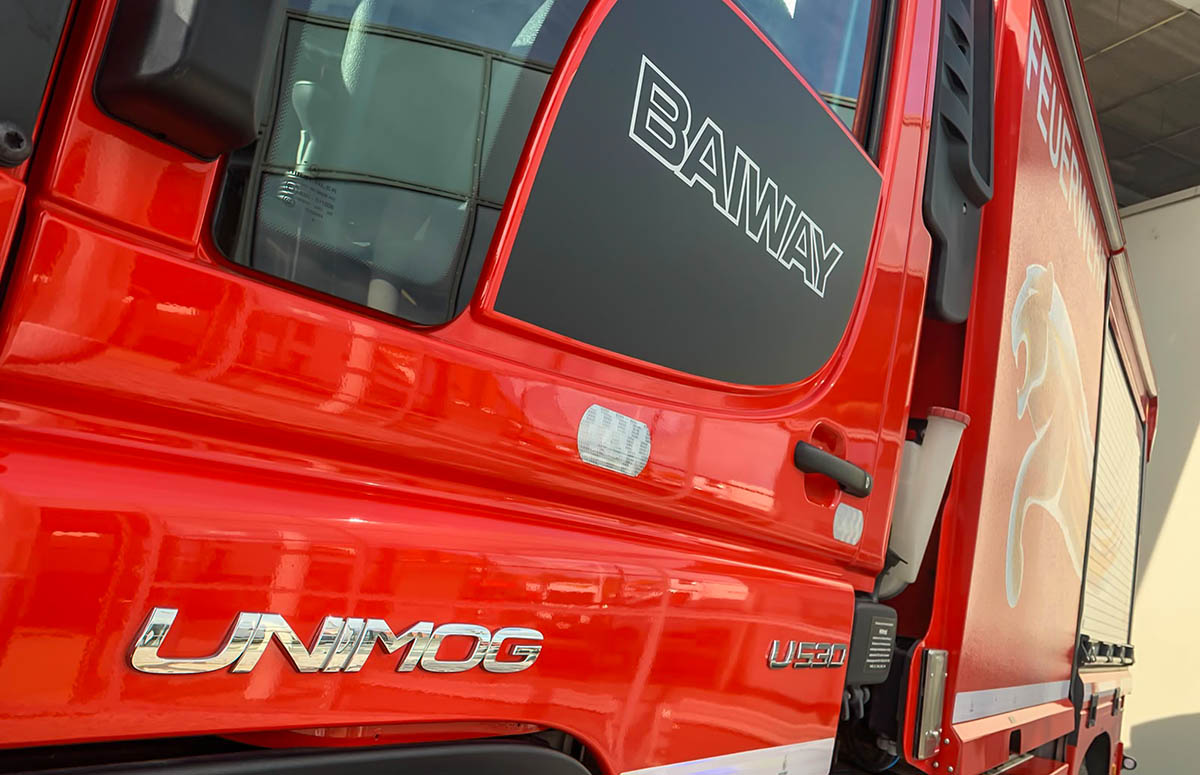 FLORIAN 2026 – Unimog U 530 mit BAI-Aufbau Fahrerhaus des Unimog U 530 mit BAI-Aufbau auf der FLORIAN 2026